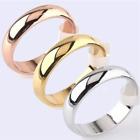 9ct 9K Gold Plated D Shaped Wedding Band Ring. White Gold,Yellow Gold,Rose Gold