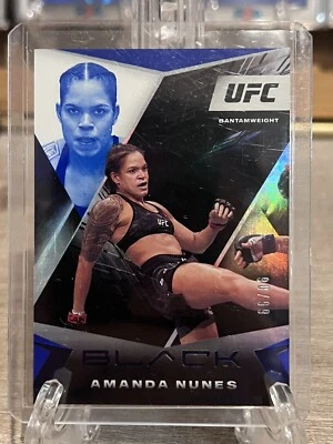 Amanda Nunes UFC 2021 Panini Chronicles Black Blue Foil SP Card /99  - Image 1 of 2