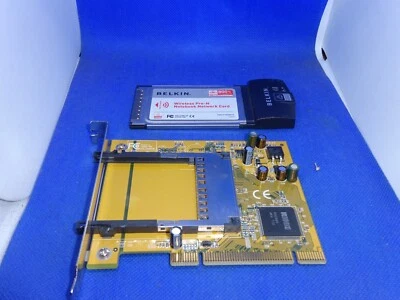 BELKIN WIRELESS PRE-N PCMCIA ADAPTER PCI & WIRELESS NETWORK CARD  #GK8293 - Image 1 of 3