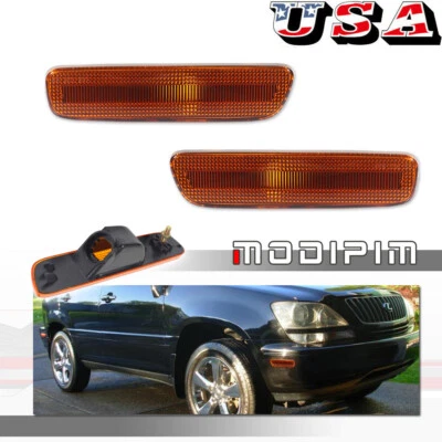 For 1999-2003 Lexus RX300 Front Bumper Side Marker Light Reflector Amber Lens - Image 1 of 4
