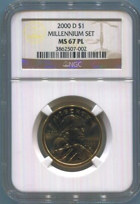 United States - 2000 D Millenium Set $1 NGC MS67 PL - Image 1 of 2