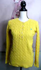 Ralph Lauren Yellow Cable Knit Pullover Toddler Girl Sweater Size XL(16)