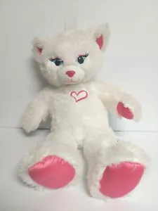 Build A Bear White Sparkly Cat Kitten w/ Meow Paw Squeezed Voice Plush Stuffed - Picture 1 of 4