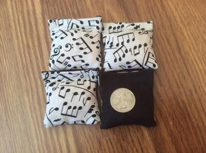 4 Musical Notes ( Black  Back)  Mini cornhole, bean bags, 2" X 2" - Picture 1 of 1