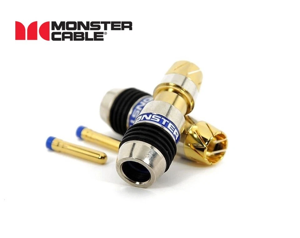 Monster Turbine Ultra-High Quality RG6 RCA PHONO Connectors Audio Video 10ps - Image 1 of 4