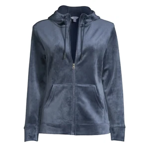 Time and Tru Women’s Velvet Blue Soft Comfy Lightweight Jacket Size M(8-10) - Picture 1 of 9