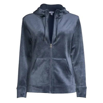 Time and Tru Women’s Velvet Blue Soft Comfy Lightweight Jacket Size M(8-10) - Image 1 of 4