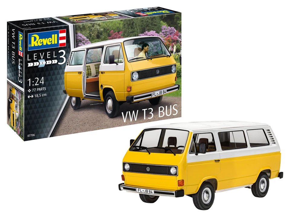 REVELL Autobus VOLKSWAGEN T3 da assemblare e verniciare 1/25 REV07706
