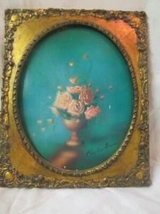 Vintage Original Art Oil Painting on Board Yellow Roses signed Charles Graves - Picture 1 of 6