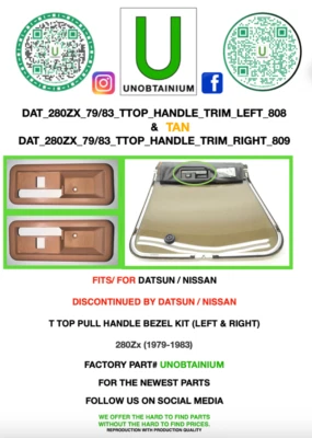 SE ADAPTA/PARA DATSUN/NISSAN 280ZX (1979-1983) BISEL MANIJA SUPERIOR IZQUIERDA T Foto 1 de 4