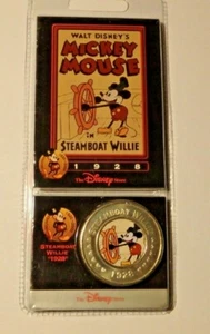 Moneda Décadas Disney Store #1 1928 Mickey Mouse Steamboat Willie Coin 2000 SIN ABRIR - Imagen 1 de 4