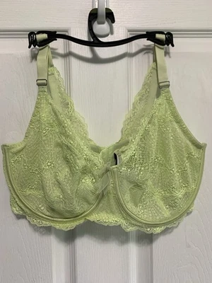 Sujetador de encaje Adore Me para mujer 38ddd/F verde con aros correas ajustables gancho y ojo Foto 1 de 4