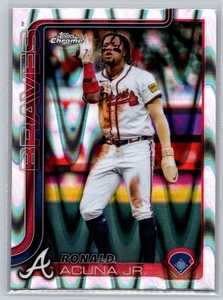 2025 Topps Chrome Ronald Acuna Ray Wave Refractor Parallel Atlanta Braves SP - Picture 1 of 2