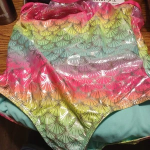 Wonder Nation Girls Mermaid Scale Printed One-Piece Swimsuit With Upf 50+, XL - Picture 1 of 2