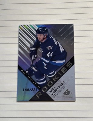 2016-17 UD SP Game Used Josh Morrissey Authentic Rookie Age Rainbow #ed 148/221 - Image 1 of 2