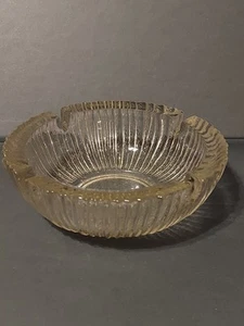 Vintage Mid Century Modern Blenko Clear Ribbed Glass Ashtray / Catch All Dish - Picture 1 of 8