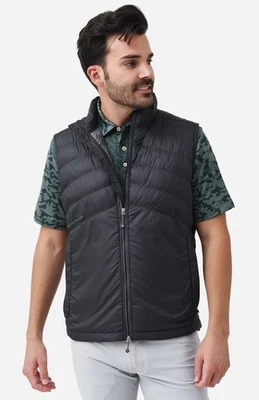 Peter Millar Hombre Corona MF22EZ15 Negro Todo Crouse Acolchado Chaleco Chaqueta Talla XL Foto 1 de 4