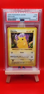 Pikachu (Red Cheeks) 058/102 PSA 9 [US SELLER] Base Set (Shadowless) Regular - Image 1 of 3