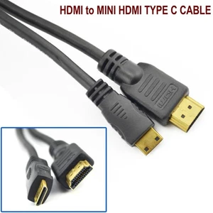 HDMI Mini Type Cable Male to Standard HDMI Male Lead Full HD TV 1080p 1m - 5m - Picture 1 of 14