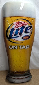 LARGE MILLER LITE On Tap 3D BEER PINT GLASS SIGN 36" - Picture 1 of 9