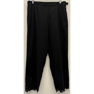 Pantalones Stonebridge negros de lino-rayón con tobillos de encaje talla 14 nuevos con etiquetas Foto 1 de 4