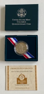 1992 S Columbus Q US Mint Commerative Proof Half Dollar - Free Shipping - Picture 1 of 3