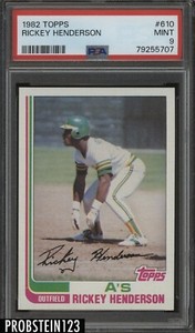 1982 Topps #610 Rickey Henderson Oakland Athletics HOF PSA 9 MINT