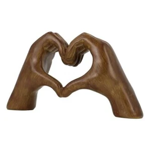 Heart Shape Statue, Heart Hands Gesture Decoration,Silver Home Decor for Wood - Picture 1 of 7