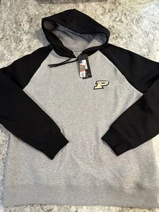 NWT Women’s Antigua Purdue Boiler Makers Hoodie XL Grey Black Sweatshirt - Picture 1 of 8