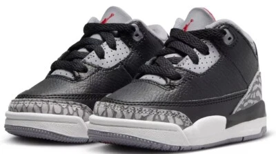 [DM0968-010] Air Jordan 3 Retro Toddler Black Cement *NEW* - Image 1 of 4