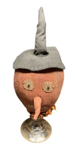 PRIMITIVE RUSTIC COUNTRY FABRIC PUMPKIN WITCH HALLOWEEN - Picture 1 of 4