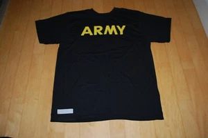 US ARMY T Shirt Mens Large Physical Fitness Black Yellow Regular - Picture 1 of 2