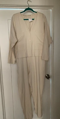 Black Crane Sack Cotton/Blend Cream Jumper Size L NWT - Image 1 of 4