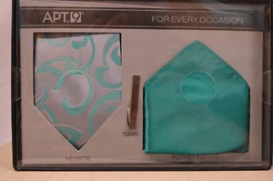 Apt. 9 Polyester Necktie Tie-Bar Pocket Square Gift Set SR$40 NEW - Imagen 1 de 3