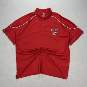 Washington Nationals Polo Shirt Mens 2XT Red Majestic Cool Base MLB Baseball DC - Picture 1 of 9