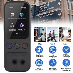 Portable Smart Translator Two-Way Real Time 138 Languages Device Instant Voice - Picture 1 of 16