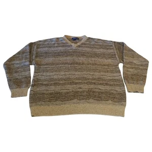 Northern Isles Sweater Mens XL Brown Acrylic Blend Geometric Vintage Made in USA - Picture 1 of 8