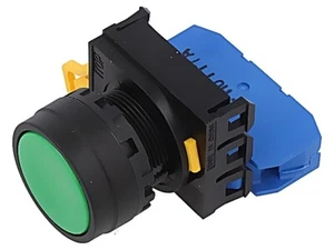 YW1B-M1E10G Schalter: Druck 22mm Stab.Pos: 1 NO grün Fehlen IP65 flach IDEC - Bild 1 von 1
