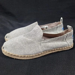 TOMS Alpargata Scarpe Espadrillas Decostruite Taglia 7 Mocassino Donna Slip-On Grigio - Foto 1 di 7