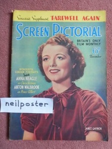 SCREEN PICTORIAL (1937) UK mag  JANET GAYNOR, MADELEINE CARROLL, ANTON WALBROOK