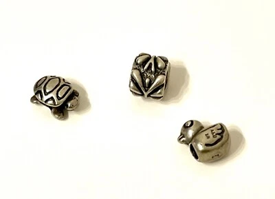 Amore & Baci Italy 925 Sterling Silver 3 Pcs  Bracelet Charm Set - Image 1 of 3