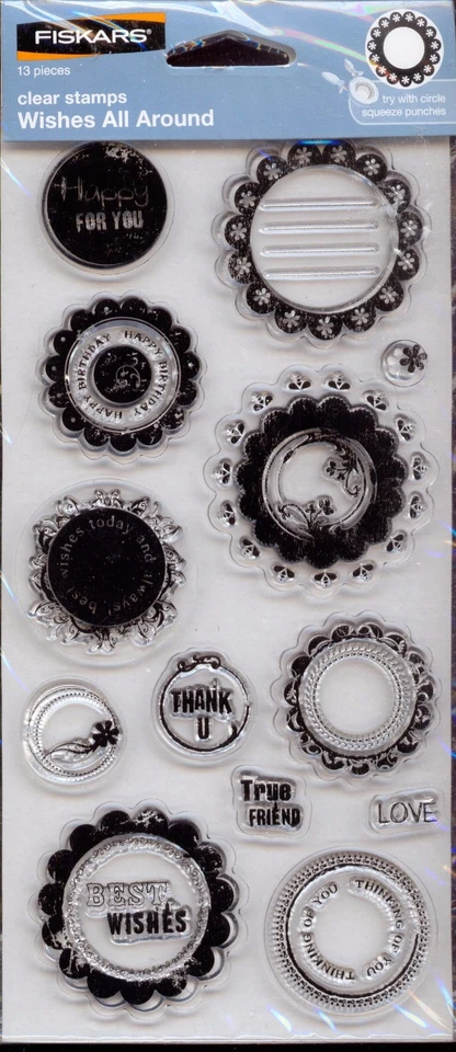 Juego de sellos transparentes FISKARS DESEOS POR TODAS PARTES  Foto 1 de 1