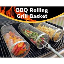 Barbecue Basket Stainless Steel Grill Outdoor BBQ Basket Grate with Hook a D5Z9