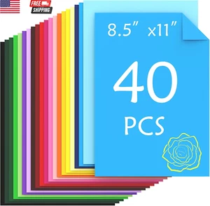 40 Sheets Colored Cardstock, 20 Assorted Colors 180Gsm/65Lb Card Stock Paper 8.5 - Picture 1 of 7