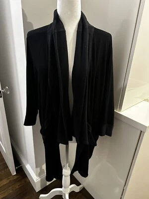 Cárdigan Anthropologie Dolan Verona Acogedor Tejido Abierto Talla L Negro Grande Foto 1 de 4