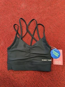 Every Turn Black Strappy Cami Cropped Top Dance Gymnastic Activewear New - Picture 1 of 3