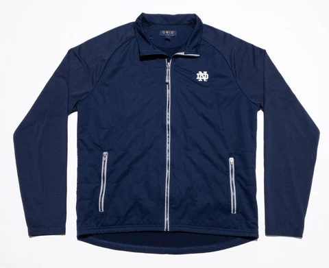 Notre Dame Peter Millar Jacket Men's Medium Blue Full Zip Golf ND Gold Irish Cover