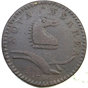 1786 M 24-P R-2 New Jersey Colonial Copper Coin - Picture 1 of 2