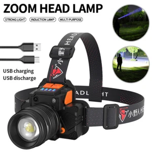 Faro Recargable USB LED Luz Principal 3 Modos Zoom Linterna Impermeable - Imagen 1 de 17