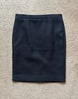 J Crew No 2 Pencil Skirt Women's Size 8 Charcoal Gray 100% Wool Lined Back Slit